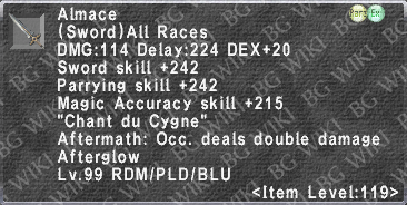 Almace (Level 119 II) description.png