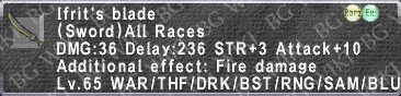 Ifrit's Blade description.png