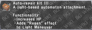 Auto-Rep. Kit III