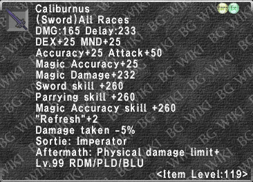 Caliburnus (Level 119) description.png