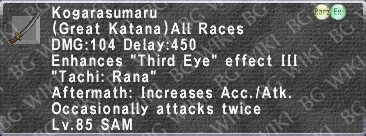 Kogarasumaru (Level 85) description.png