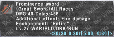 Prominence Sword description.png