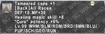 Tempered Cape +1 description.png